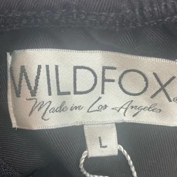 Wildfox Black Couture Harlow Off the Shoulder Wide Leg Jumpsuit [Size L] - Picture 4 of 6